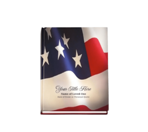 Patriotic memorial guest book for military personnel